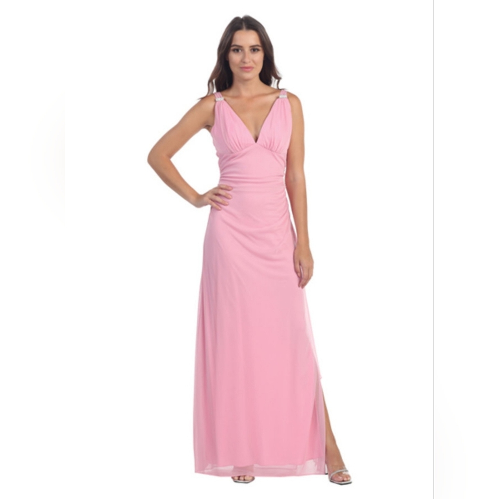 Star Box Grecian Stule Elegant Pink / Dusty Rose Evening Gown
